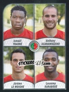 Sticker Traore / Scaramozzino / Le Moigne / Karaboue - FOOT 2009-2010 - Panini