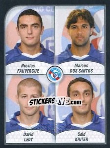 Sticker Fauvergue / Dos Santos / Ledy / Khiter - FOOT 2009-2010 - Panini