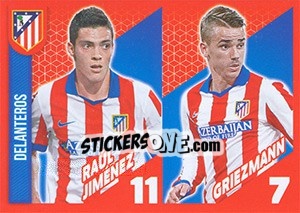 Sticker Raúl Jiménez / griezmann - Atletico de Madrid 2014-2015 n. 17 - Panini