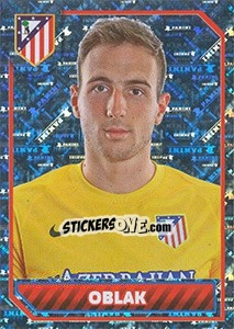 Sticker Jan Oblak (Portrait) - Atletico de Madrid 2014-2015 n. 29 - Panini