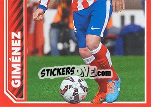 Sticker Giménez in action - Atletico de Madrid 2014-2015 n. 55 - Panini