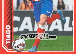 Figurina Tiago in action - Atletico de Madrid 2014-2015 - Panini