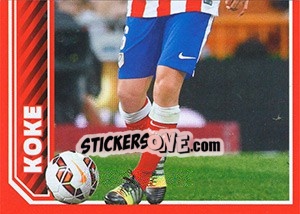 Cromo Koke in action - Atletico de Madrid 2014-2015 - Panini