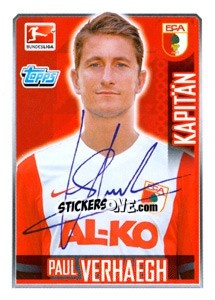Sticker Paul Verhaegh - German Football Bundesliga 2014-2015 n. 11 - Topps