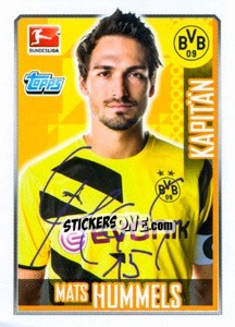 Sticker Mats Hummels - German Football Bundesliga 2014-2015 n. 54 - Topps