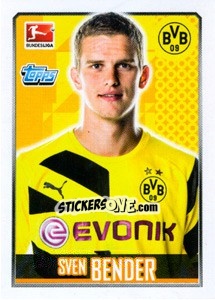 Sticker Sven Bender - German Football Bundesliga 2014-2015 n. 58 - Topps