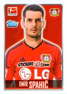 Sticker Emir Spahic - German Football Bundesliga 2014-2015 n. 158 - Topps