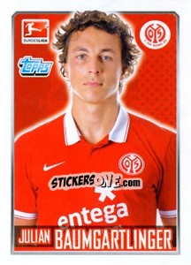 Cromo Julian Baumgartlinger - German Football Bundesliga 2014-2015 - Topps