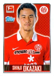 Sticker Shinji Okazaki - German Football Bundesliga 2014-2015 - Topps