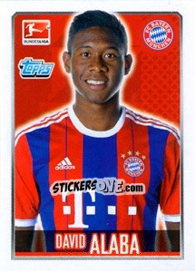 Sticker David Alaba - German Football Bundesliga 2014-2015 n. 205 - Topps