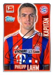 Sticker Philipp Lahm - German Football Bundesliga 2014-2015 n. 206 - Topps