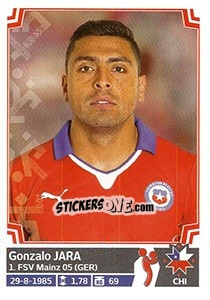 Sticker Gonzalo Jara - Copa América. Chile 2015 n. 27 - Panini