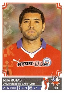 Cromo José Rojas - Copa América. Chile 2015 - Panini