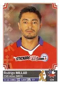 Sticker Rodrigo Millar - Copa América. Chile 2015 - Panini