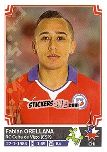 Cromo Fabián Orellana - Copa América. Chile 2015 - Panini