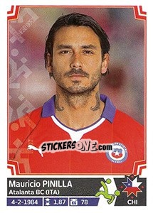 Cromo Mauricio Pinilla - Copa América. Chile 2015 - Panini