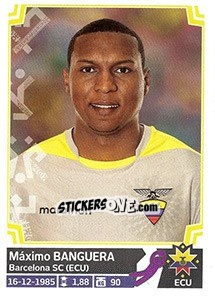 Figurina Máximo Banguera - Copa América. Chile 2015 - Panini