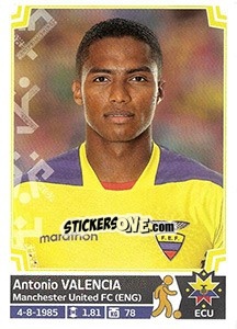 Cromo Antonio Valencia - Copa América. Chile 2015 - Panini