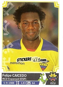 Cromo Felipe Caicedo - Copa América. Chile 2015 - Panini