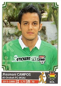 Cromo Jhasmani Campos - Copa América. Chile 2015 - Panini