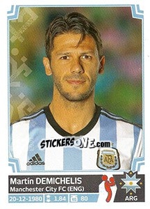 Figurina Martin Demichelis - Copa América. Chile 2015 - Panini