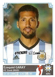 Figurina Ezequiel Garay - Copa América. Chile 2015 - Panini