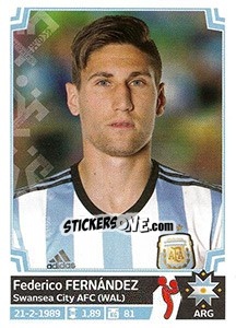 Sticker Federico Fernández - Copa América. Chile 2015 n. 120 - Panini