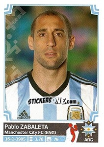 Sticker Pablo Zabaleta - Copa América. Chile 2015 n. 123 - Panini