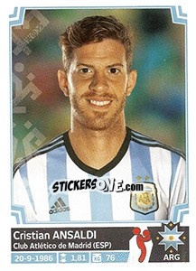Sticker Cristian Ansaldi - Copa América. Chile 2015 n. 124 - Panini