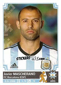 Sticker Javier Mascherano - Copa América. Chile 2015 - Panini