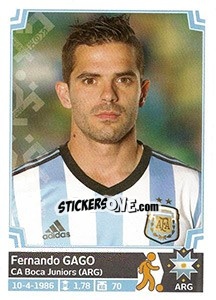 Cromo Fernando Gago - Copa América. Chile 2015 - Panini