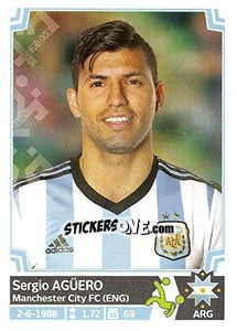 Sticker Sergio Agüero - Copa América. Chile 2015 - Panini