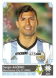 Sticker Sergio Agüero - Copa América. Chile 2015 n. 134 - Panini