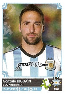 Figurina Gonzalo Higuaín - Copa América. Chile 2015 - Panini