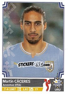 Sticker Martín Cáceres - Copa América. Chile 2015 n. 144 - Panini