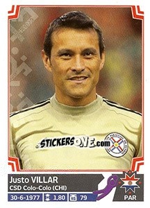 Cromo Justo Villar - Copa América. Chile 2015 - Panini