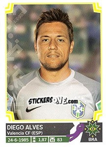 Sticker Diego Alves - Copa América. Chile 2015 n. 208 - Panini