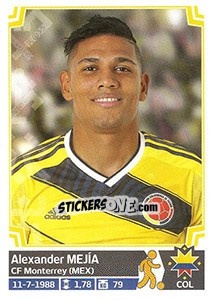 Sticker Alexander Mejía - Copa América. Chile 2015 n. 239 - Panini