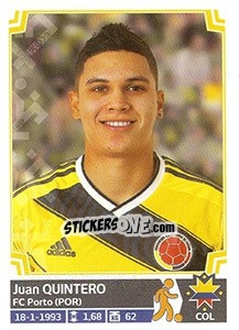 Sticker Juan Quintero - Copa América. Chile 2015 n. 243 - Panini