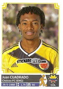 Figurina Juan Cuadrado - Copa América. Chile 2015 - Panini