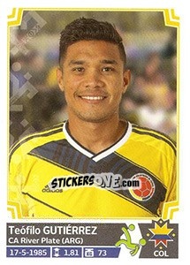 Sticker Teófilo Gutiérrez - Copa América. Chile 2015 n. 246 - Panini