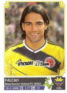 Figurina Radamel Falcao - Copa América. Chile 2015 - Panini