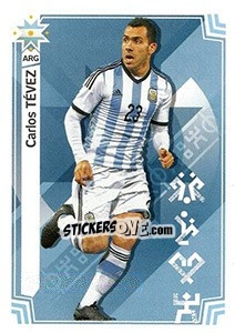 Cromo Carlos Tévez (Argentina) - Copa América. Chile 2015 - Panini