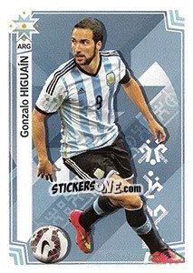 Cromo Gonzalo Higuaín (Argentina) - Copa América. Chile 2015 - Panini