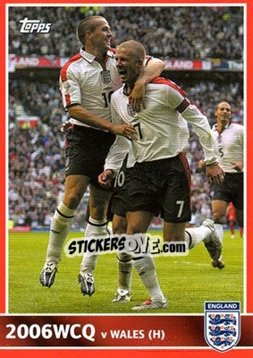 Sticker V Wales (H) - Owen / Beckham - England 2005 n. 97 - Topps