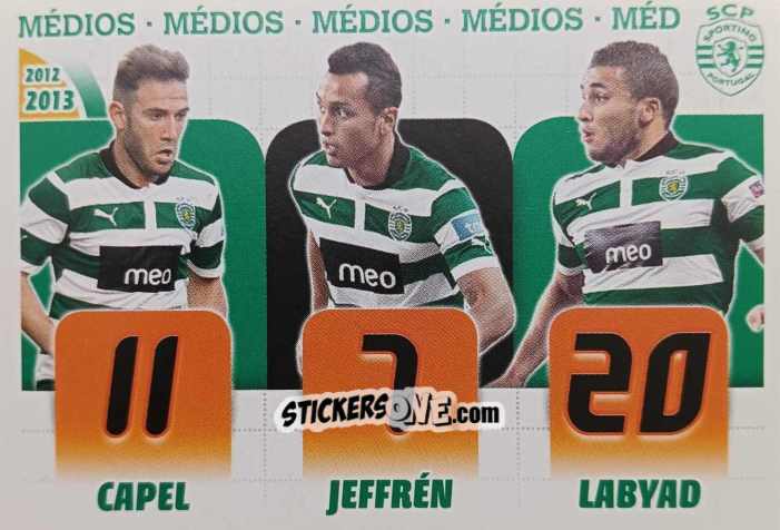 Figurina Capel / Jeffrén / Labyad - Sporting Lisbon 2012-2013 n. 19 - Panini