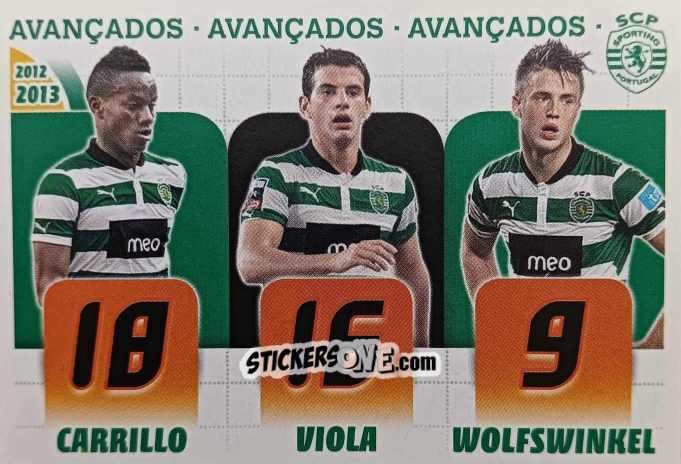 Figurina Carrillo / Viola / Wolfswinkel - Sporting Lisbon 2012-2013 n. 20 - Panini