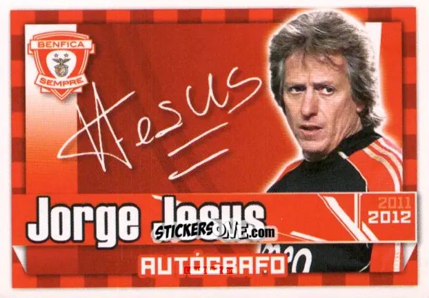 Sticker Jorge Jesus (Autógrafo) - Sl Benfica 2011-2012 n. 13 - Panini