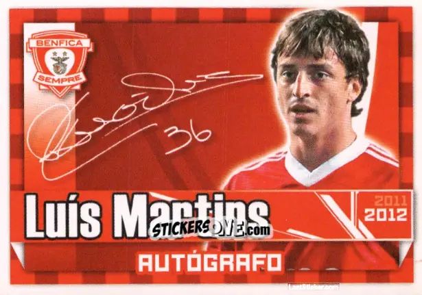 Sticker Luís Martins (Autógrafo) - Sl Benfica 2011-2012 n. 73 - Panini