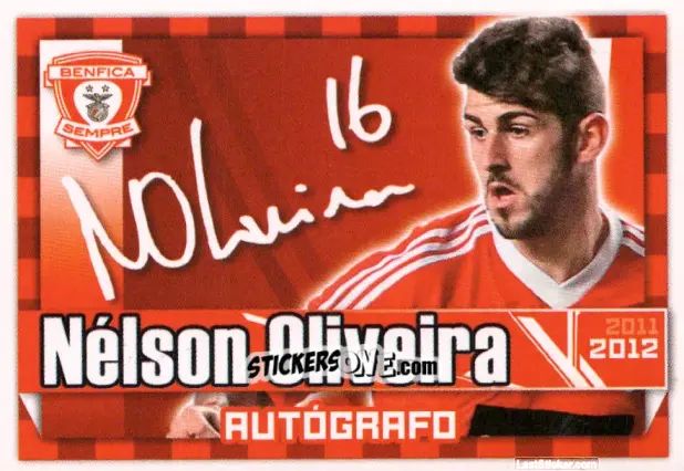 Cromo Nélson Oliveira (Autógrafo) - Sl Benfica 2011-2012 n. 145 - Panini